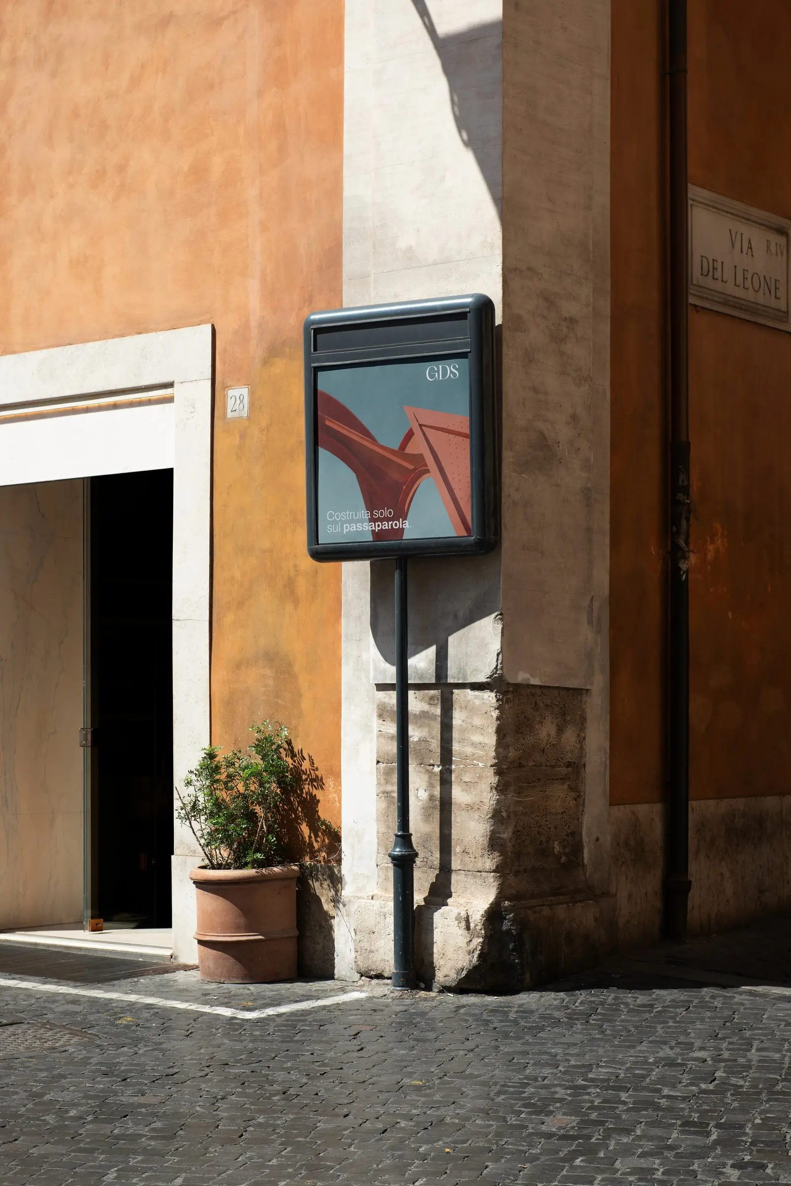 GDS poster on a Roman street
